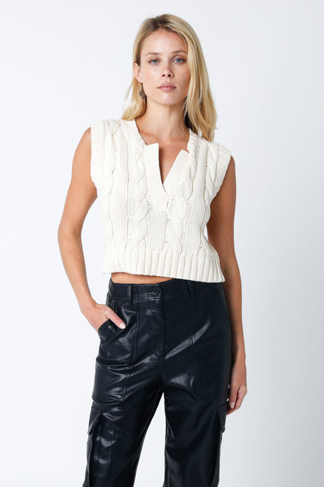 Monroe Sweater Top-Ivory