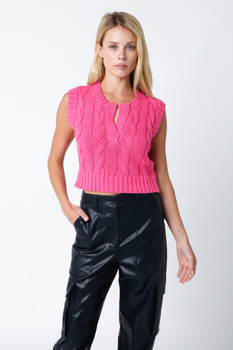Monroe Sweater Top-Pink