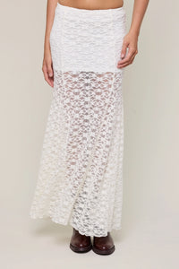 Lyla Lace Maxi Skirt-Ivory