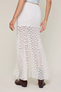 Lyla Lace Maxi Skirt-Ivory