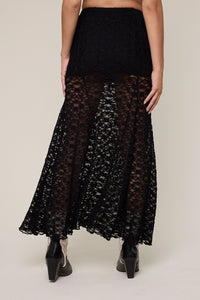 Lyla Lace Maxi Skirt-Black
