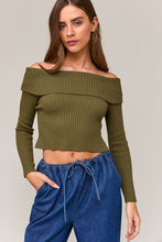 Hetty Sweater Top-Olive