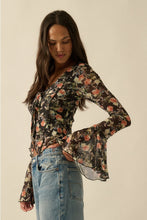 Malia Floral Top-Black