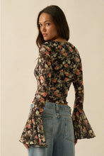 Malia Floral Top-Black