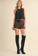 Lily Leopard Denim Shorts