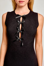 Bow Sweater Dress-Black