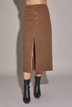 Gayle Denim Skirt-Brown