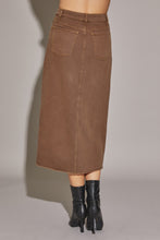 Gayle Denim Skirt-Brown