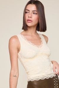Tana Lace Tank-Cream