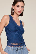 Tana Lace Tank-Blue