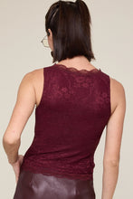 Tana Lace Tank-Burgundy