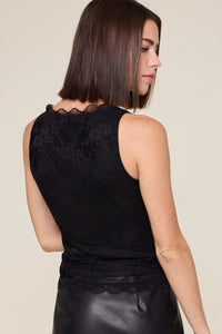 Tana Lace Tank-Black