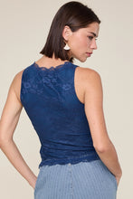 Tana Lace Tank-Blue