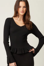 Jessie Ruffle Top-Black