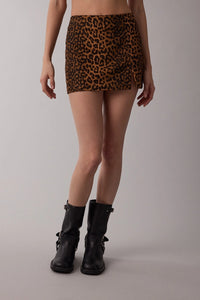 Christi Leopard Skort-Brown