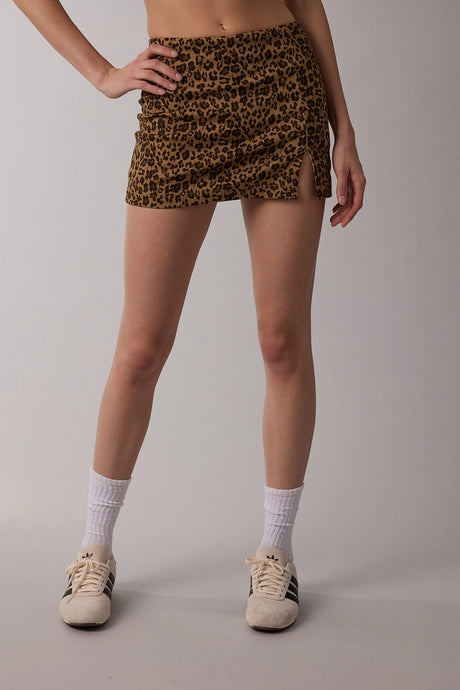 Christi Leopard Skort-Camel