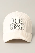 Dog Mom Corduroy Cap-White
