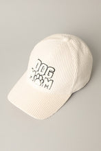 Dog Mom Corduroy Cap-White