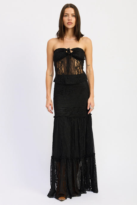 Julia Lace Skirt-Black