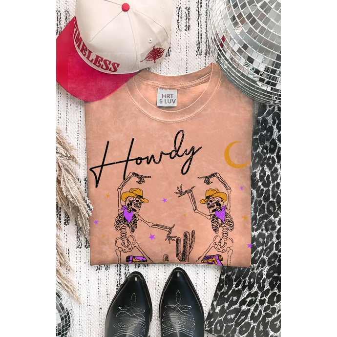 Howdy Halloween Tee-Burnt Orange