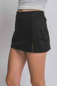 Susan Suede Skort-Black