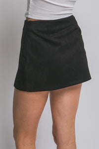 Susan Suede Skort-Black