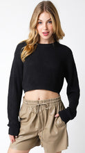 Kannon Crop Sweater-Black