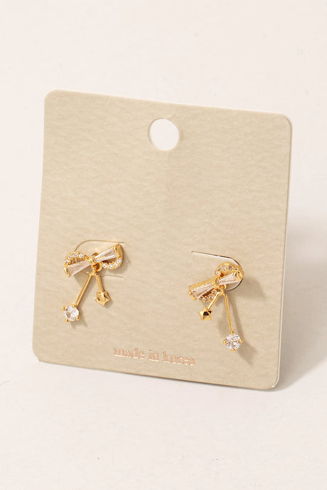 Berta Bow Studs-Gold
