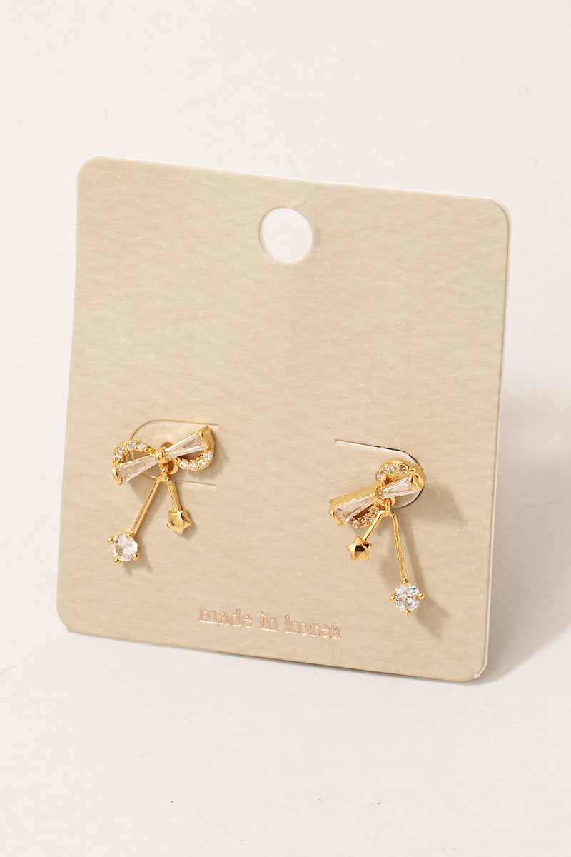Berta Bow Studs-Gold