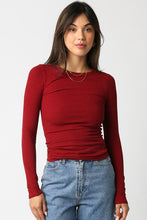 Abbey Top-Burgundy