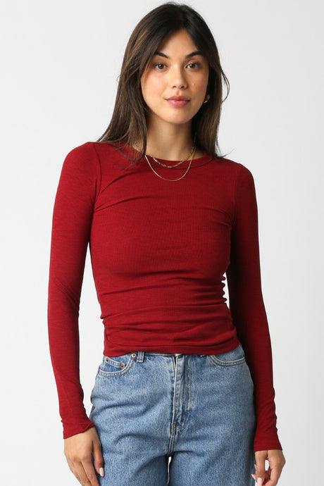 Abbey Top-Burgundy