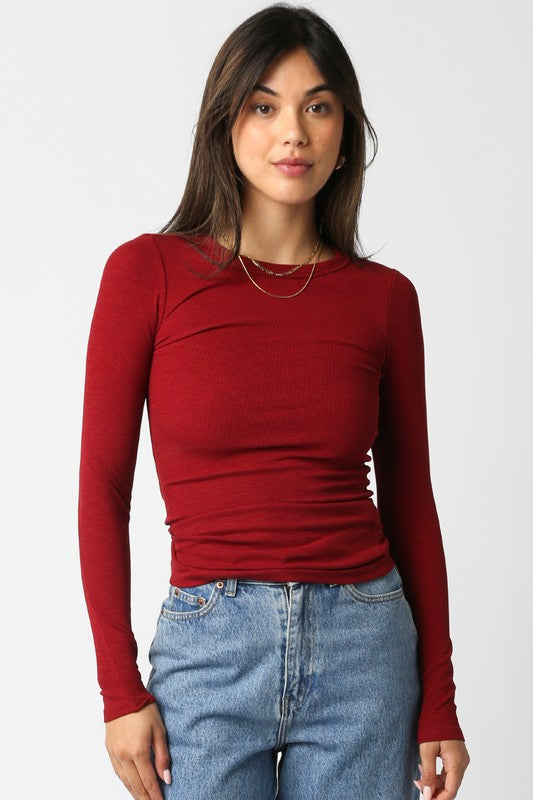 Abbey Top-Burgundy