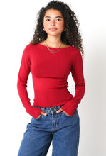 FINAL SALE Taylor Knit Top-Burgundy