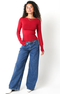 FINAL SALE Taylor Knit Top-Burgundy