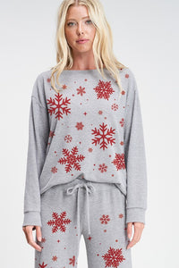 Snowflake PJ Top-Grey