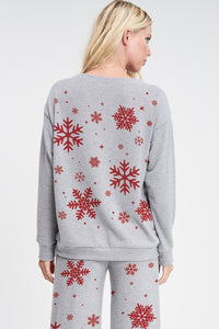 Snowflake PJ Top-Grey