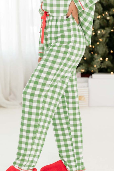 Plaid PJ Bottoms-Green