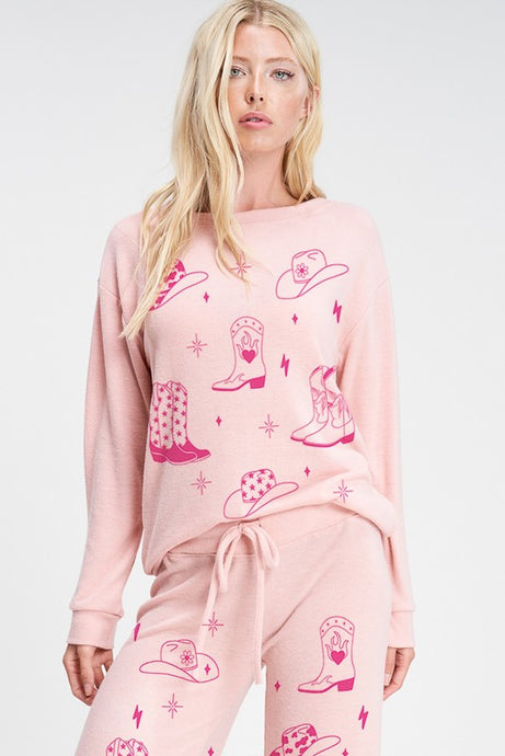 FINAL SALE Cowgirl PJ Top