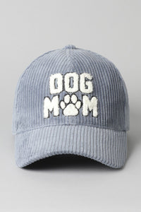 Dog Mom Corduroy Cap-Dusty Blue