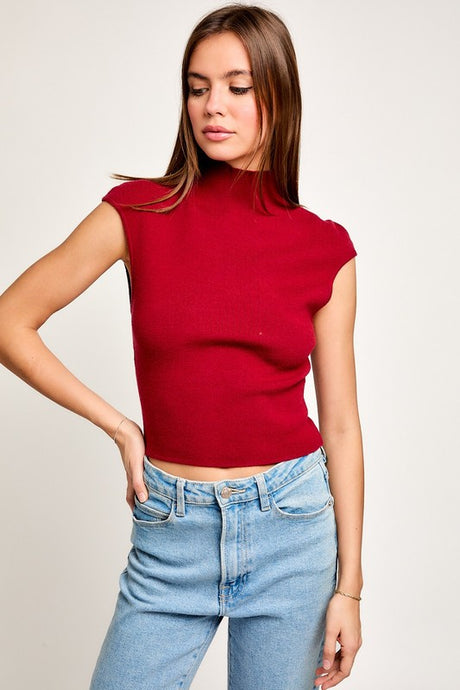 Susie Sweater Top-Burgundy