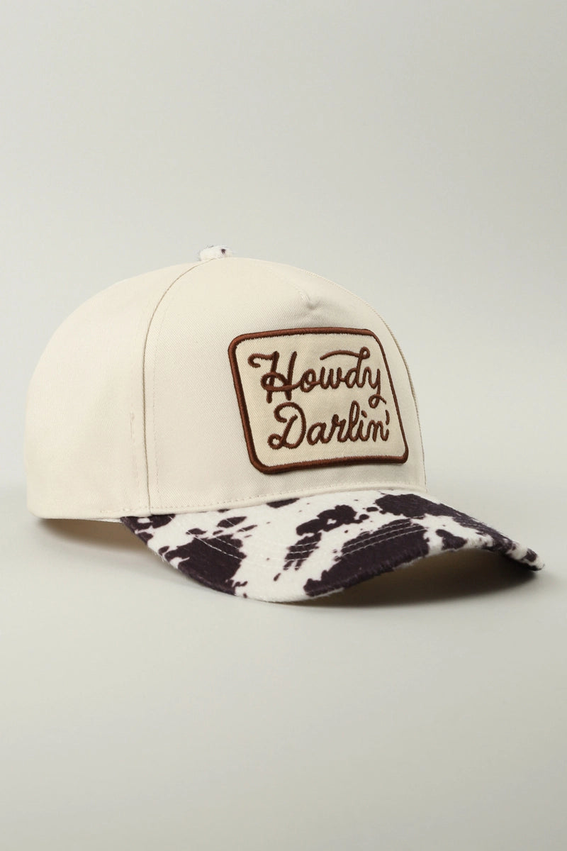 Howdy Darlin Hat-Cow Print