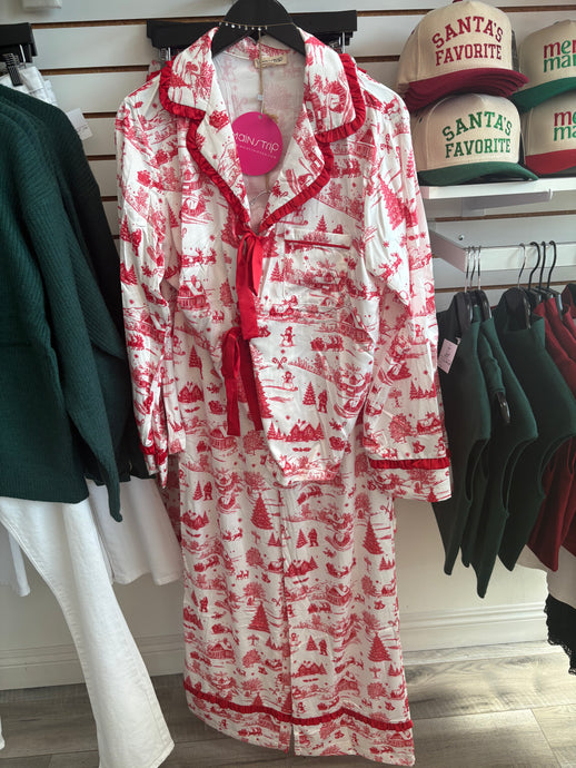 Christmas Tree PJ Top-Red