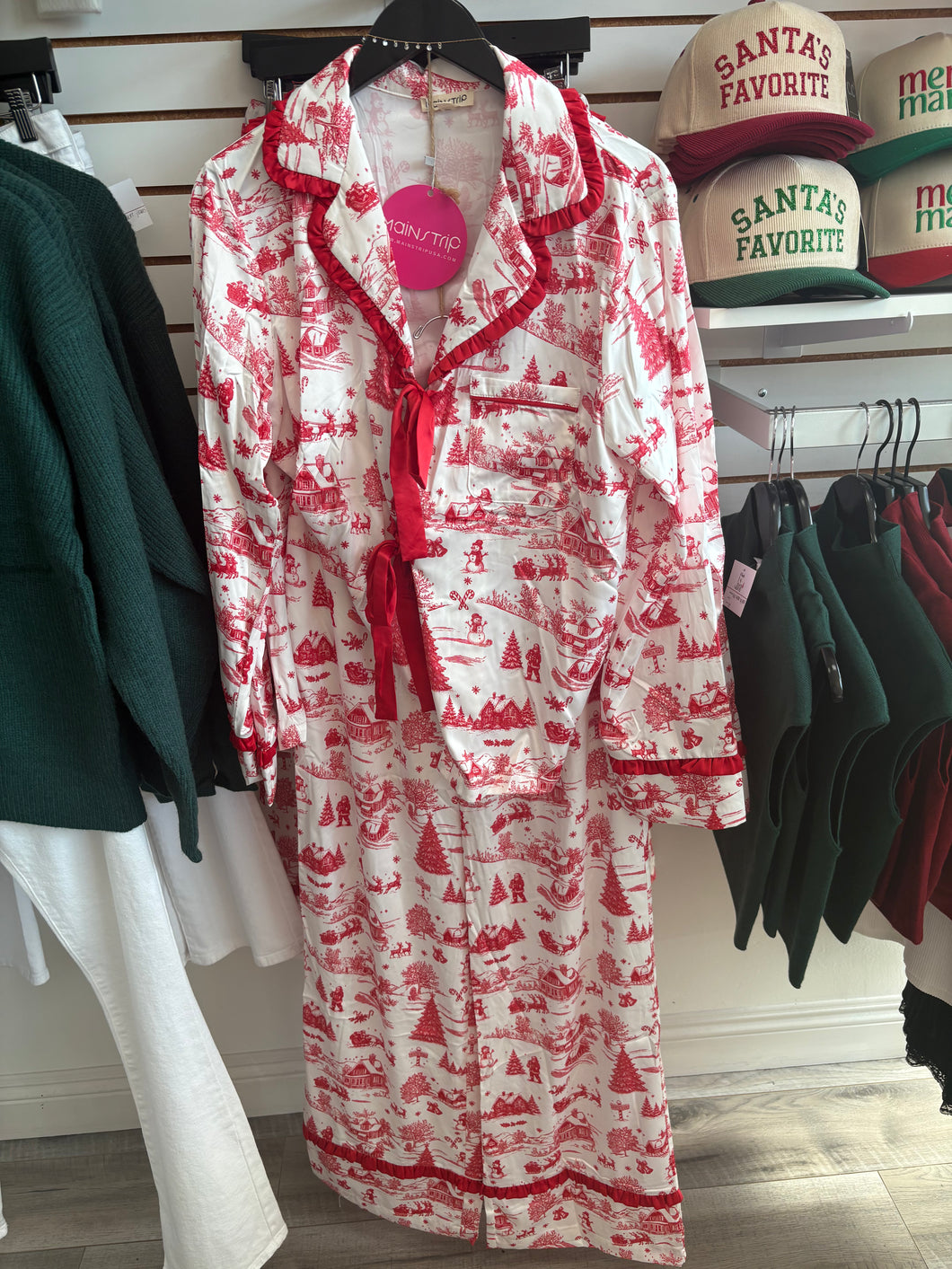 Christmas Tree PJ Top-Red