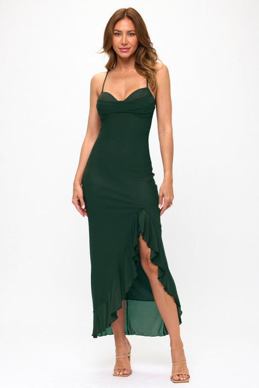 Holly Mesh Dress-Green