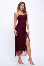 Holly Mesh Dress-Burgundy