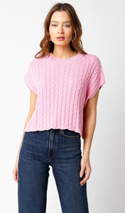Alina Sweater Vest-Pink