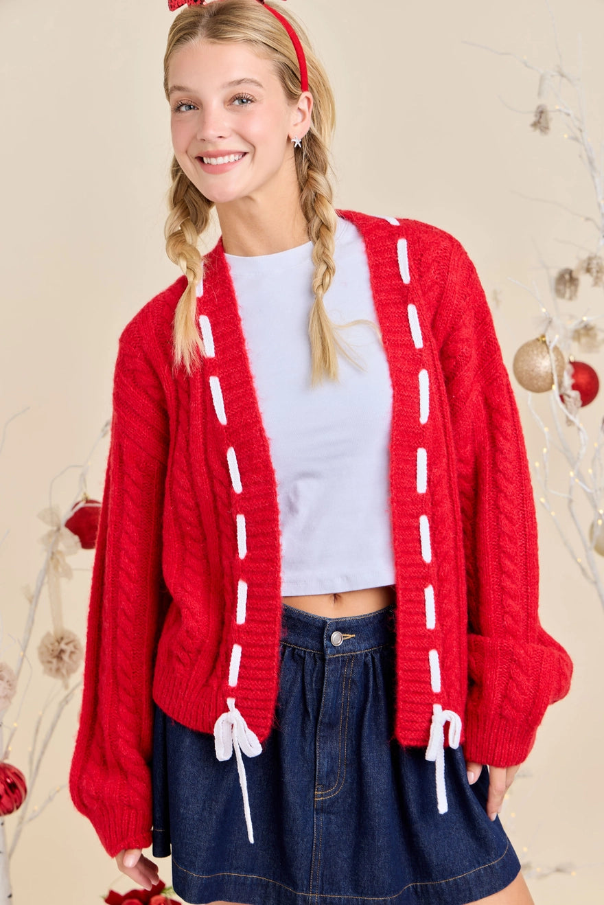 Cassie Red Cardigan