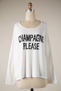 Champagne Please Sweater-Ivory
