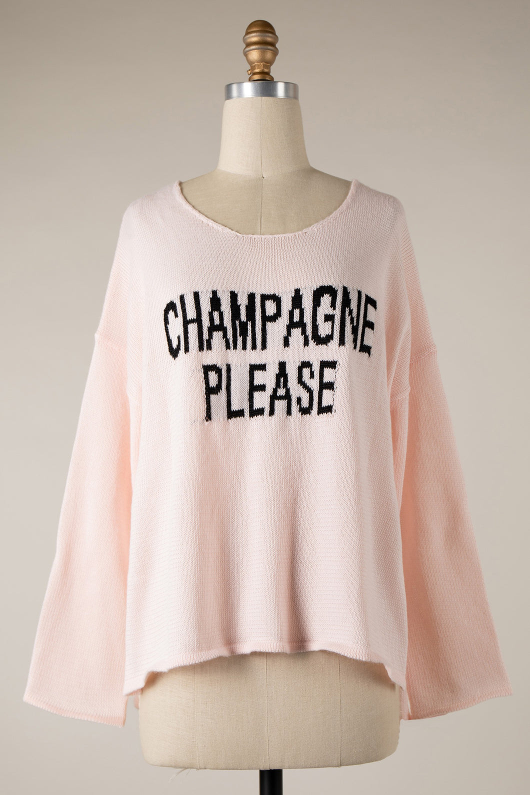 Champagne Please Sweater-Blush