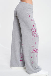 Cowgirl PJ Bottoms-Grey